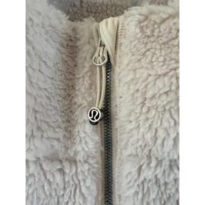 Lululemon Long Textured Fleece Jacket White Opal Oversized W3EOWS M/L thumbnail 7