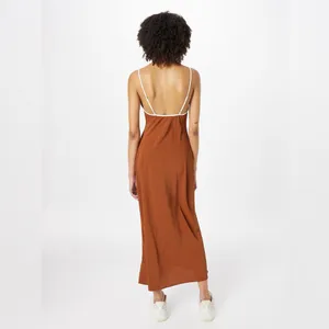 Abercrombie & Fitch Keyhole Slip Maxi Dress - Ochre - XSP thumbnail 3