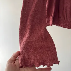 Madewell Smocked Bell‎ Top Mauve Dusty Pink Long Sleeve L2497 thumbnail 5