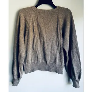 Paneros Greta Cardigan Button Up Gray Large Cotton Cozy Quiet Luxury thumbnail 7