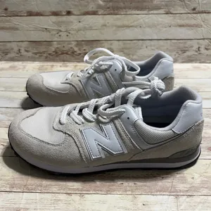New Balance 574 Sneakers Women's Size 7 White Gray Shoes New thumbnail 4