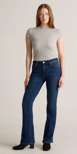 Quince Luna Stretch Flare Jeans in Midnight Blue Size 31 thumbnail 1