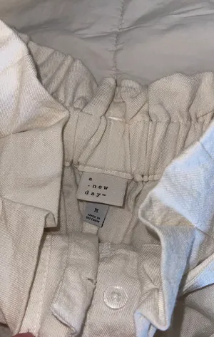 A New Day White/Cream High Rise Paper Bag Shorts thumbnail 2