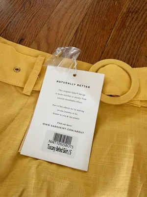 NWT Sabo Skirt mini Tuscany yellow belted summer size small thumbnail 2