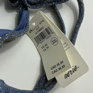 Aerie • NWT Navy Blue String Bikini Bottom with Glitter Shimmer Accent thumbnail 4