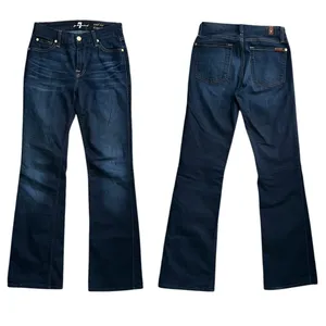 7 For All Mankind Dark Indigo Mid Rise Kimmie Boot Jeans thumbnail 2