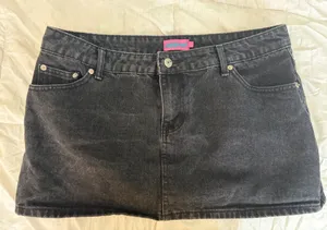 Edikted dark grey denim skirt thumbnail 1