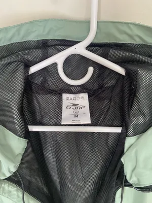Crane Lightweight Hooded Windbreaker in Sage & Black thumbnail 3