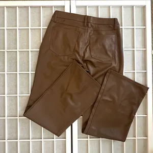 Wild Fable Brown Leather Low-Rise Flare Pants thumbnail 4