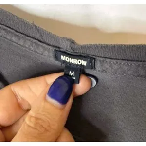 MONROW Relaxed Pocket Crew in Faded Black sz. M thumbnail 3