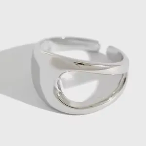 Boutique NEW‎ UNIQUE SILVER ABSTRACT RING, OPEN RING, SILVER ADJUSTABLE RING, UNISEX RING thumbnail 4