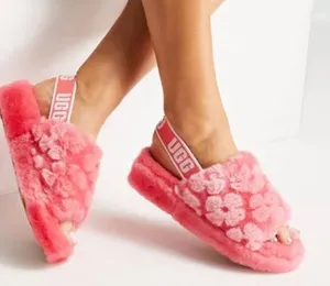 Ugg Fluff Yeah Poppy Slide Slippers Strawberry Sorbet thumbnail 1