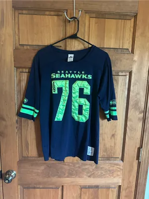 PINK Victoria's Secret nfl Seattle Seahawks Navy & Neon Green Tee Oversized Smal thumbnail 7