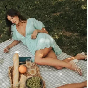 Free People perfect day mini dress Sz M NWT $108 retail Smocked Puff Sleeves thumbnail 2