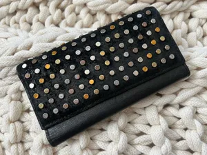 Metal Studded Leather Wallet thumbnail 1