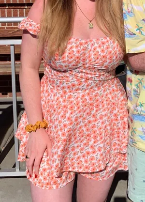 Orange Floral Romper Size M thumbnail 1