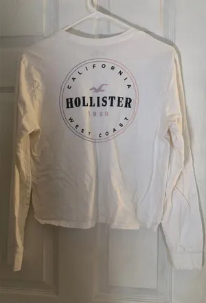 White Cropped Hollister Long Sleeve thumbnail 1