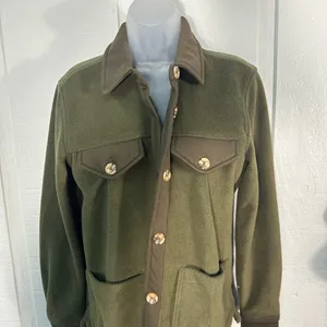 Blank NYC Green Fleece Long Sleeve Button Down Jacket Size XS NWT thumbnail 3