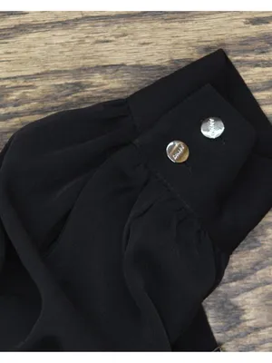DKNY Belted Collared Tie Waist Jumpsuit DD3K284A Black 6 thumbnail 5