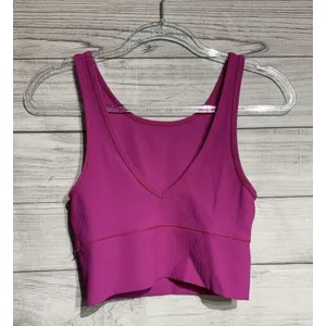 Lululemon Womens Top 4 Sonic Pink Power Pivot Ribbed Tank Reversible Crop thumbnail 2