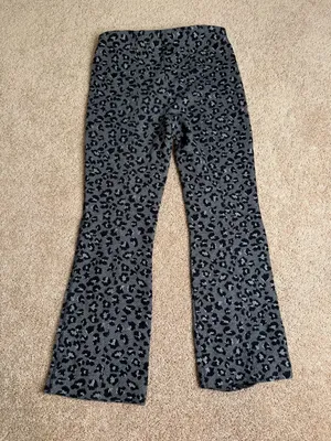 Maeve Anthropologie Leopard Print Knit Pants Gray Black Pull-On Size‎ Small thumbnail 5