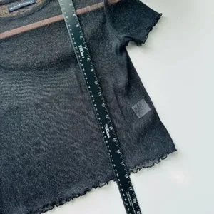BRANDY MELVILLE Black Porter Sheer Glitter Top‎ thumbnail 4