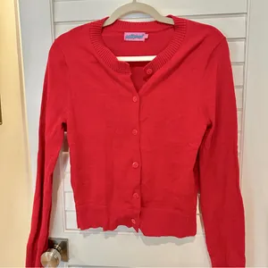 Edikted Red Cardigan Sweater Sz S Small Cotton thumbnail 1