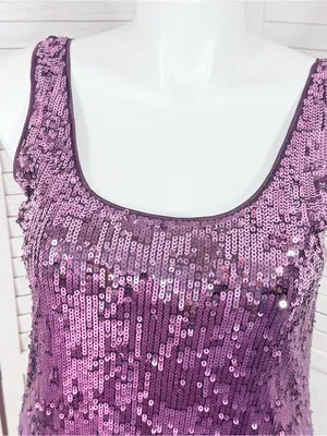Express Sequin Ombre Mini Tank Dress Purple Pink Large Sleeveless Party Cocktail thumbnail 6