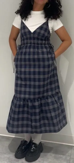 GU Checked Camisole Dress size medium Blue thumbnail 1