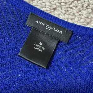 Ann Taylor Women's‎ Blue Knit Cardigan Open Front Size Coastal sustainable thumbnail 3