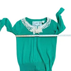Anthropologie Field Flower Shamrock Green Cashmere/Cotton Blend Cardigan Sz‎ S thumbnail 8