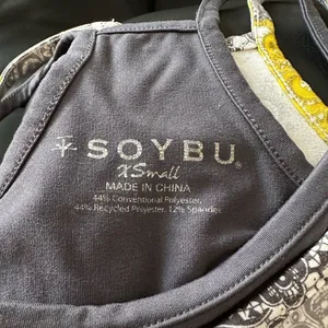 Soybu Yellow Gray Print Athletics Yoga Tank Top Xs thumbnail 4