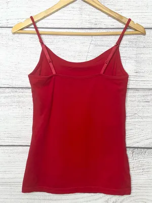 No Boundaries Red Spaghetti Strap Tank Top with Built In Shelf Bra Size Medium thumbnail 6