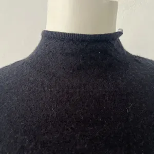Abercrombie & Fitch Merino Wool Sweater Black S Mock Neck Button Academic Preppy thumbnail 3
