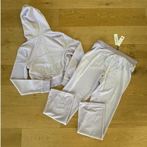 Juicy Couture - Velour & Rhinestone Hooded Top & Pants in Orchid Petal Purple thumbnail 7