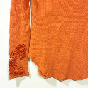 Free People Newbie Thermal with Masquerade Cuff Orange Size Medium thumbnail 3