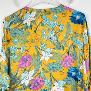 RD & Koko Floral Shirred Long Sleeve V-Neck Top Size Large L EUC L2730 thumbnail 12
