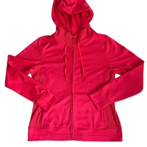 GapFit Womens XL Pink Red Full Zip Hoodie‎ Thumbhole Athletic Jacket Funnel Neck thumbnail 7