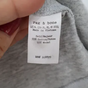 Rag & Bone Top Womens S Raglan Long Sleeve Heather Grey Cropped Excellent thumbnail 3