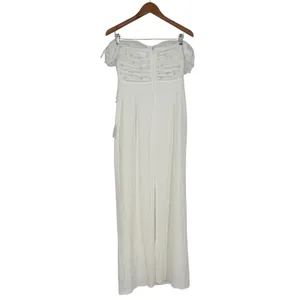 Lulus Immensely Charming White Mesh Pearl Bustier Maxi Dress‎ Size L thumbnail 8
