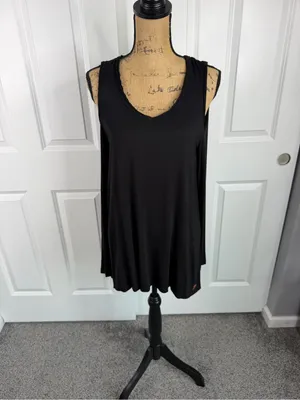 Peace Love World Black Cold Shoulder Modal Tunic Top Size S thumbnail 2