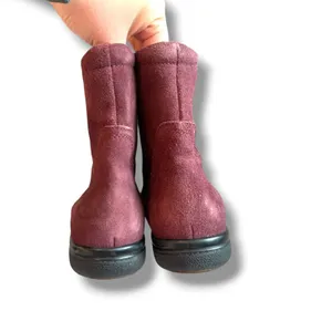 Clarks Ankle Boots Womens 8 Burgundy Suede Lace Up Zip Comfort Hiking Booties thumbnail 6