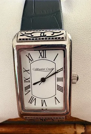 Coldwater Creek Silver Rectangular Watch with Black Strap Needs Battery thumbnail 1