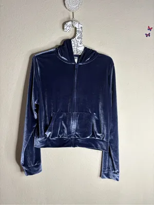Pink velour set hoodie and track pants size medium thumbnail 2