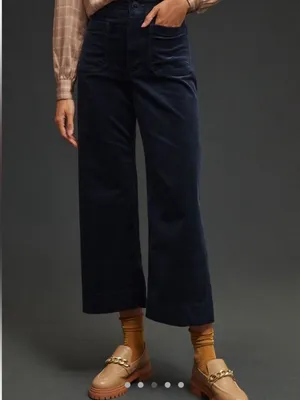 Maeve by Anthropologie The Colette Black Corduroy Cropped Pants Size 31 thumbnail 2