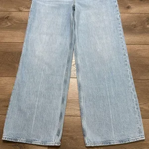 Abercrombie & Fitch Wide Leg High Rise Curve Love Blue Jeans Size 24 thumbnail 5
