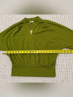 OGL Stand Collar V-Neck Short Sleeve Top Large NEW thumbnail 5