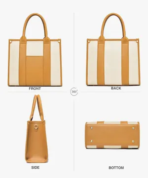 Leather work tote Yellow thumbnail 3