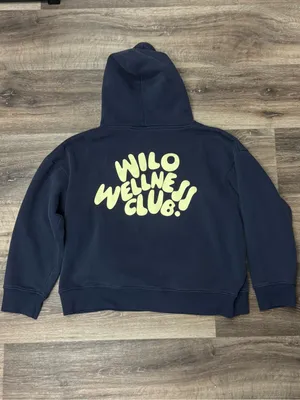 Wilo The Label Wellness Club Navy and Yellow Bubble Hoodie Women’s Medium thumbnail 2