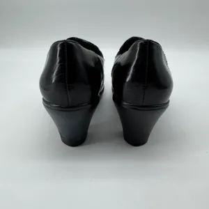 Clarks Chiffon‎ Petal Pumps 6.5M Black Slip On Stitched Heel Comfort Teacher thumbnail 5